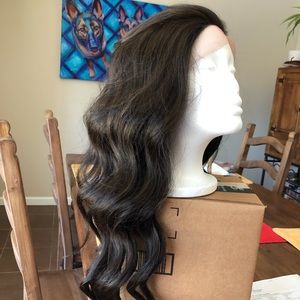 NWT Lace Front Human Hair Blend 4x4 Part - Brown